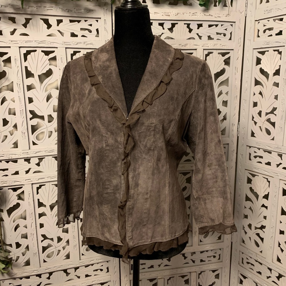 THINK TANK BROWN GENUINE SUEDE LIGHT JACKET
